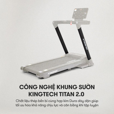 Máy chạy bộ KINGSPORT Legend K-06 Đơn Năng với nâng dốc tự động, hệ thống giảm sốc bằng lò xo, động cơ DC tiết kiệm điện