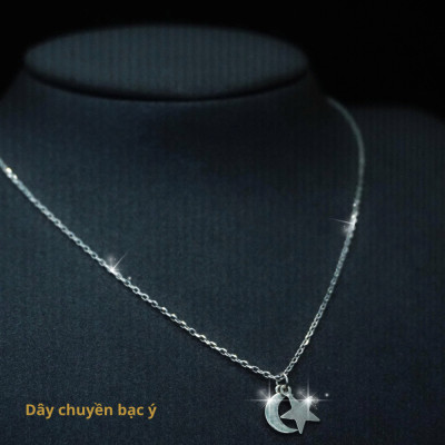 Dây chuyền bạc ý hình bướm và vòng tròn kết hợp độc đáo, phong cách đơn giản, trẻ trung, phù hợp đi chơi, đi làm, đi học - CM37.3