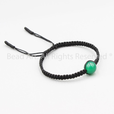 Vòng Tay Thắt Dây Thủ Công Mã Não Xanh Lá 10MM, Mệnh Mộc, Hoả, Vòng Tay Phong Thuỷ, Chuỗi Hạt S50 - Bead Art