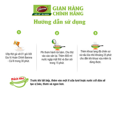 Combo 5 gói Gia Vị Cà Ri Barona 80g ướp ngon chuẩn vị không cần nêm nếm