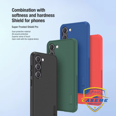 Ốp lưng cho Samsung S23 Ultra, Samsung S23 Plus, Samsung S23, Samsung S23 FE hiệu NILLKIN Super Frosted Shield lưng sần viền mềm, bảo vệ camera, chống sốc, chống trơn, chống vân tay cao cấp - Hàng chính hãng.