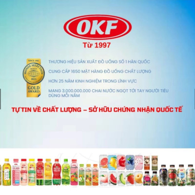Nước nho mẫu đơn sparkling OKF Hàn Quốc 500ML