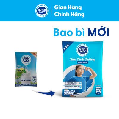 Thùng 48 Bịch Sữa Tiệt Trùng Dutch Lady Cô Gái Hà Lan Không Đường 180ml