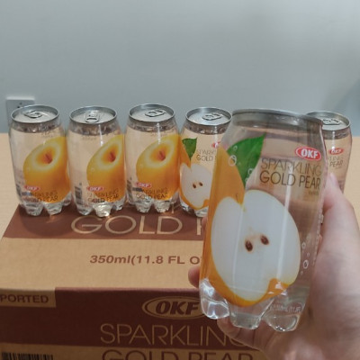 Nước ngọt có ga giải khát vị lê vàng (NƯỚC LÊ CÓ GA) OKF HÀN QUỐC x 6 lon 350ml