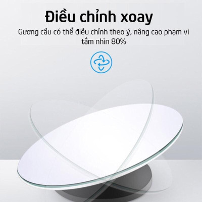 Gương Cầu Lồi Mini Xoay 360 Độ Tràn Viền | Gương Cầu Lồi Mini Tràn Viền Sang Trọng, Giảm Thiểu Điểm Mù Khi Lái Xe Hiệu Quả