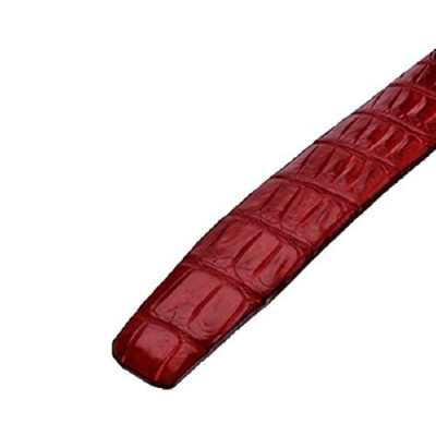 HP4833 - Dây nịt nam da cá sấu Huy Hoàng gai bụng 4P màu nâu đỏ