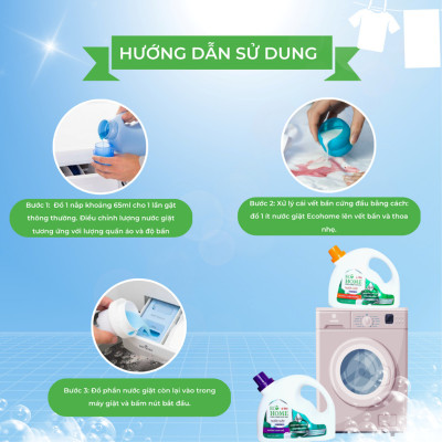 Nước Giặt Xả Quần Áo Công Nghệ Sinh Học ECOHOME Kim Ngân Store Hương Đam Mê và Thiên Nhiên Làm Sạch Quần Áo, An Toàn Cho Làn Da Bé