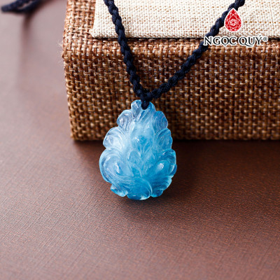 Mặt dây chuyền nữ hoàng hồ ly Aquamarine hải lam ngọc - Ngọc Quý Gemstones