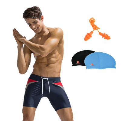 Quần bơi nam Boxer YESURE DEENYT  Chất liệu Superfine polyester cao cấp , chống thấm , nhanh khô form Fitness thời trang (Tặng kèm nón bơi + bịt tai silicon) - Hàng Chính Hãng