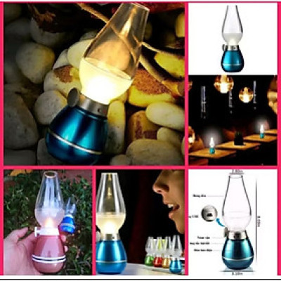 1 ĐÈN LED DẦU ĐIỆN TRANG TRÍ KIỂU CỔ CẢM BIẾN THỔI BẬT TẮT CHẠM BẬT TẮT CỰC ĐẸP 