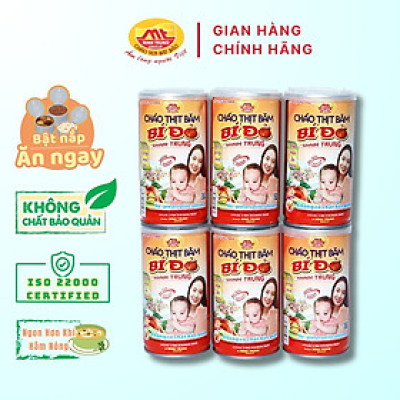 Cháo thịt băm bí đỏ Minh Trung 365g - CTBBĐ 6 (combo 6 lon)