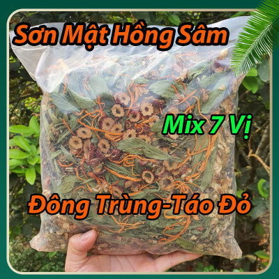 Combo 2kg Trà Sơn Mật Hồng Sâm Đông Trùng Táo Đỏ bổ thận mát gan đẹp da hỗ trợ giảm cân an thần dễ ngủ