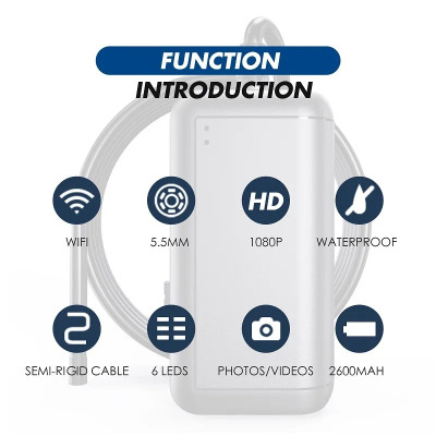 Camera Nội Soi Công Nghiệp Ống Kính 5.5mm Tích Hợp 6 Đèn LED IP67 Chống Nước WIFI Kết Nối Không Dây Với Điện Thoại F220 - Hàng Nhập Khẩu