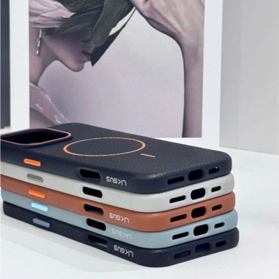 Ốp Lưng Da Cho iPhone 16 Pro Max hiệu Likgus Beaty Viền Dẻo Chống Sốc Hỗ Trợ Sạc Không Dây Magnetic - Hàng chính hãng