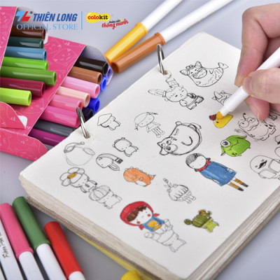 Combo Bút lông màu Fiber Pen Thiên Long Colokit 56 màu rửa được an toàn sử dụng tô màu, vẽ tranh, calligraphy