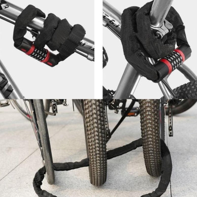 Khóa xích xe đạp bọc vải dù chống trộm