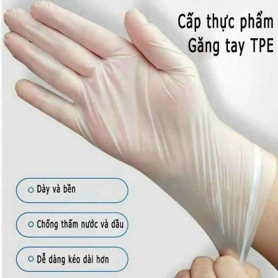 Combo 5 Hộp găng tay Victoria TPE (100 chiếc) siêu dai không thấm nước, Bao tay cao su an toàn tiện lợi (chọn size M hoặc L) Rửa Bát Chống Nước Đồng