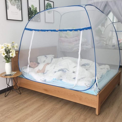 Màn Chụp , Mùng Chụp Đỉnh Rộng Cao Cấp Mộc Miên - Mẫu Không Viền Chân Hoạ Tiết ( Hà Nội )