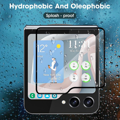 Dán kính cường lực cho Samsung Galaxy Z Flip 6 Full màn hình phụ nano bền, đẹp, chống vân tay tốt hiệu Kuzoom - Hàng chính hãng