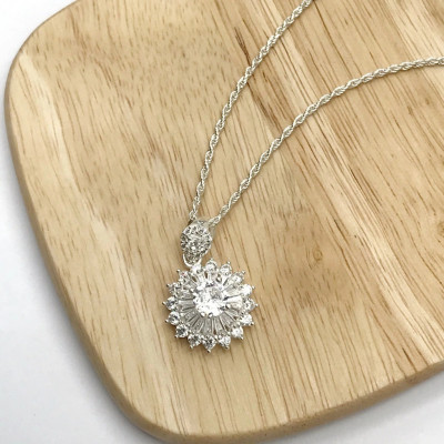 Dây Chuyền Vòng Cổ Bạc  925 Hoa Tuyết Nhiều Cánh Đính Đá Nhân Tạo Cao Cấp Tinh Tế BẠC HIỂU MINH DMD476