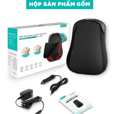 Đệm Ghế Massage Lưng Cao Cấp KingTech KC-300 - Máy Mát Xa Chế Độ 3D, 12 Bóng Chuyên Sâu, - Kết Hợp Tính Năng Nhiệt Hồng Ngoại - Hàng Chính Hãng