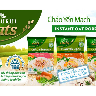Combo :7 gói cháo Yến Mạch Chay Rau Nấm Xuân An (Tặng 1 Hộp Nhựa)
