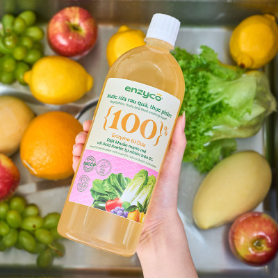 Combo Bếp Siêu Sạch ENZYCO - Nước Ngâm Rau Củ 1L, Nước Rửa Bát 850ml Và Nước Lau Đa Năng 475ml