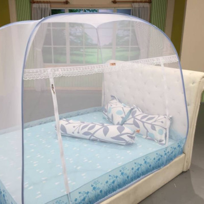 Mùng Chụp Mộc Miên - Tự Bung Đỉnh Rộng Có Viền Chân - Trăng Viền Xanh