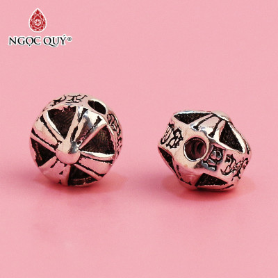 Charm bạc xỏ ngang đan chéo - Ngọc Quý Gemstones
