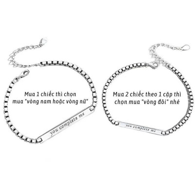 [Khắc tên] [Ghi Chú] Lắc  kèm tên cặp đôi vuông nam nữ Khắc Tên theo yêu cầu thuần Việt