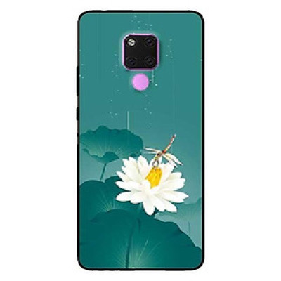 Ốp lưng dành cho Huawei 5t - Mate 20 - Mate 20 Pro mẫu Hoa Trắng Chuồn Chuồn