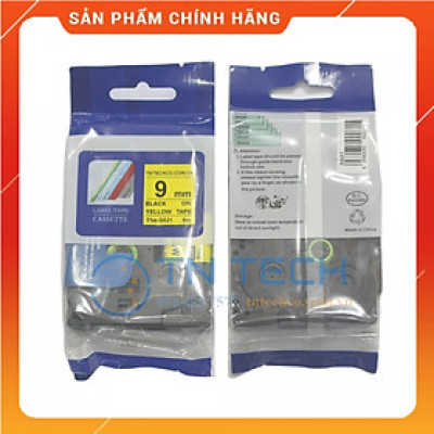 Nhãn In TNE-S621 - Đen nền vàng 9mm x 8m - Dùng cho máy in BROTHER - AIMO - PUTY [Hàng nhập khẩu]