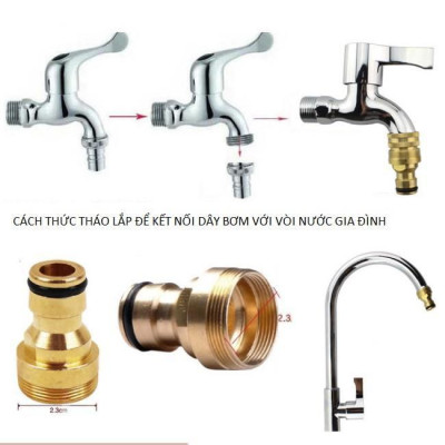 Bộ dây vòi xịt nước rửa xe, tưới cây . tăng áp 3 lần, loại 3m, 5m 206236Sđầu đồng, cút đồng, d.vàng