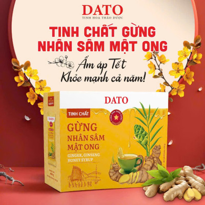 Tinh Chất Gừng Nhân Sâm Mật Ong DATO. Không chất bảo quản, giảm ho, cảm, làm ấm cơ thể,  tăng sức đề kháng