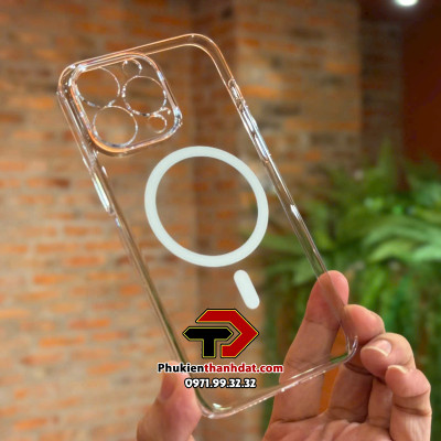 Ốp lưng trong suốt KHÔNG Ố MÀU hỗ trợ sạc không dây Mag,safe  cho iPhone 16 Pro Max, iPhone 16 Pro - Hàng nhập khẩu