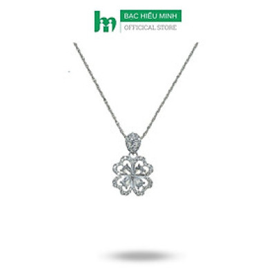 Dây Chuyền Bạc 925 Kiểu Dây Xoắn Kép Cỏ 4 Lá May Mắn Chính Hãng Bạc Hiểu Minh DMD516