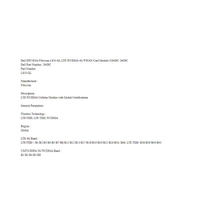 Card WWAN 4G Dell DW5820e (Fibocom Model: L850-GL) dùng cho laptop dell Precision 3541, 3551, 3561, Latitude 5500, 5501, 5401, 5400, 3301, 3500, 5310, 3510, 5511 - Card LTE WWAN DW5820e cho Laptop Dell - Hàng chính hãng