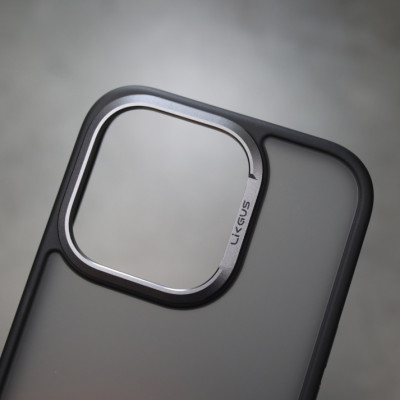 Ốp lưng chống sốc lưng nhám chống vân tay cho iPhone 15 Pro Max iP 15 Pro 15 Plus hiệu Likgus KING - viền camera kim loại, cạnh cao su chống sốc, chống mồ hôi tay - Hàng nhập khẩu