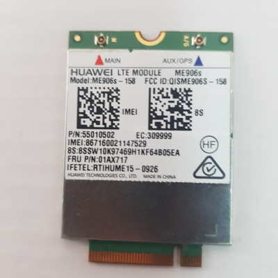 Card WWAN 4G Huawei ME906s dùng cho laptop Lenovo Thinkpad T460, T460s, X260, X1 carbon Gen 4, T560, L460, L560, X1 Carbon Yoga Gen 1 - Hàng chính hãng