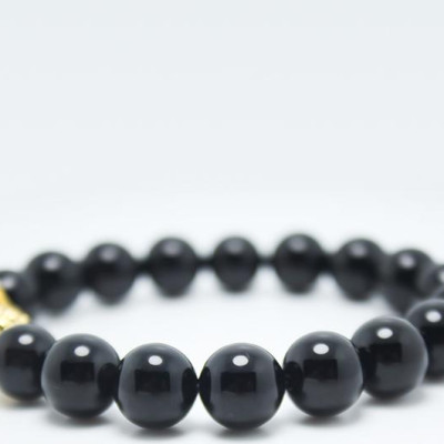 Vòng tay đá thạch anh đen mix tỳ hưu vàng MS182, vòng tay phong thủy cho người mệnh mệnh mộc, thủy, thổ nữ và nam