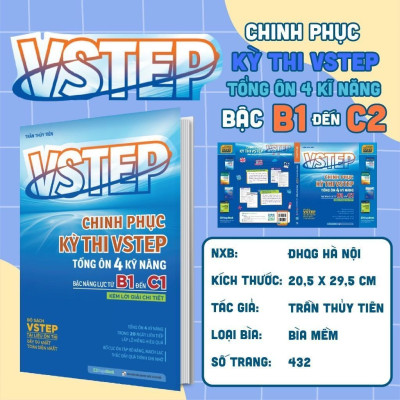Sách - VSTEP  - Chinh Phục Kỳ Thi VSTEP Tổng Ôn 4 Kỹ Năng Bậc Năng Lực Từ B1 Đến C1 - Megabook