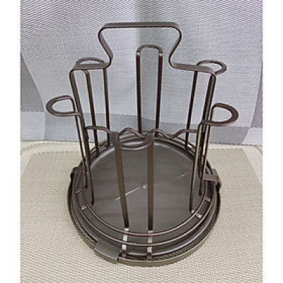 KHAY ÚP LY CỐC TRÒN KIM LOẠI CAO CẤP, CÓ ĐĨA HỨNG NƯỚC - ANTH436