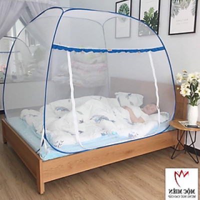 Màn Chụp , Mùng Chụp Đỉnh Rộng Cao Cấp Mộc Miên - Mẫu Không Viền Chân Hoạ Tiết ( Hà Nội )