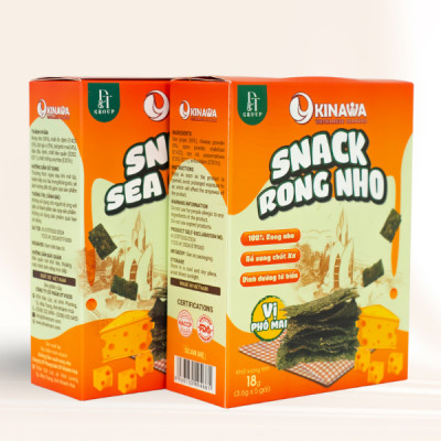 Snack rong nho dinh dưỡng Okinawa - Vị phô mai - Hộp 18gr
