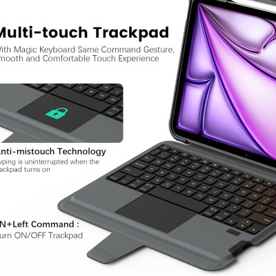 Bao Da Kèm Bàn Phím cho iPad Air 6 11 inch / iPad Air 6 13 inch 2024 Nillkin Bumper Combo Case Keyboard - Hàng Chính Hãng