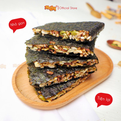 Rong biển kẹp hạt dinh dưỡng Mailey Hộp 120g - hỗ trợ ăn kiêng giảm cân, bánh ngũ cốc dinh dưỡng
