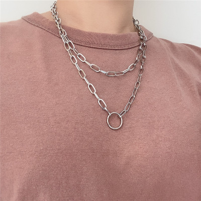 Dây chuyền titan 2 lớp phong cách punk trẻ trung