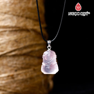 Mặt dây chuyền minion pha lê hồng cao cấp - Ngọc Quý Gemstones