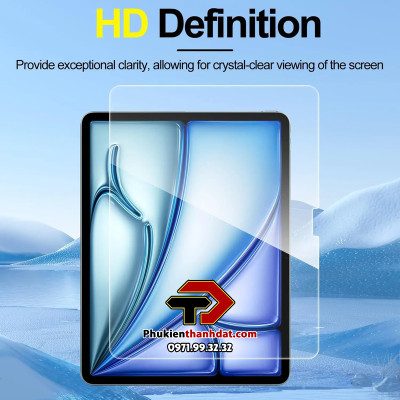 Tấm dán kính cường lực cho iPad Air M2 13 inch 2024, iPad Air 2024 M2 13 inch hiệu Glass Pro - Hàng chính hãng