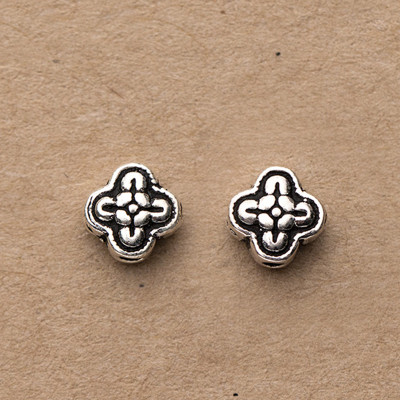 Combo 3 cái charm bạc họa tiết hoa xỏ ngang - Ngọc Quý Gemstones